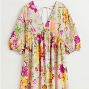 H&M Floral Deep V Neck Spring Dress